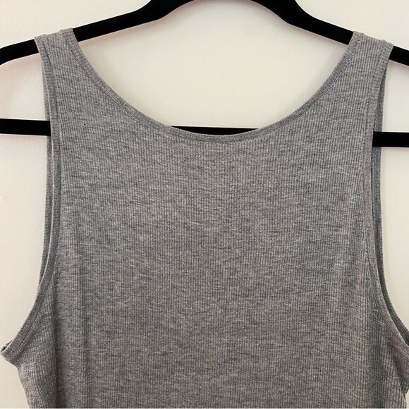 Skims High Neck Rib Sleep Tank Top - Heather Gray - 4x - Picture 3 of 8